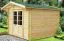 Holz-Gartenhaus 2,98 x 2,98 Meter (inkl. Dach) | Naturbelassen | Satteldach | 34 mm Blockbohlen-Haus Abbildung