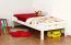 Kinderbett 90 x 190 cm | Massivholz: Buche | Weiß Lackiert Abbildung