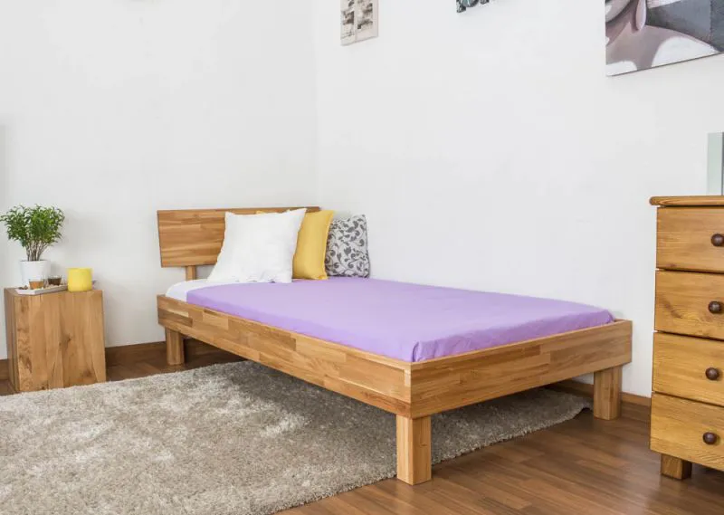 Futonbett / Massivholzbett Wooden Nature 02 Eiche geölt  - Liegefläche 90 x 200 cm (B x L) 