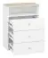 Kinderzimmer - Kommode Egvad 11, Farbe: Weiß / Buche - Abmessungen: 95 x 74 x 40 cm (H x B x T), mit 3 Schubladen und 1 Fach