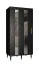 Schmaler Schiebetürenschrank mit eleganten Design Jotunheimen 194, Farbe: Schwarz - Abmessungen: 208 x 100,5 x 62 cm (H x B x T)
