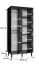 Schiebetürenschrank mit fünf Fächer Jotunheimen 170, Farbe: Schwarz - Abmessungen: 208 x 100,5 x 62 cm (H x B x T), mit Spiegel