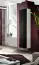 Wohnwand mit Kamin und zwei Hängeschränke Hompland 110, Farbe: Schwarz / Weiß - Abmessungen: 170 x 260 x 40 cm (H x B x T), mit Push-to-open Funktion