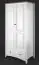 Kleiderschrank Kiefer Vollholz massiv weiß / braun Lagopus 121 - Abmessungen: 200 x 80 x 60 cm (H x B x T)