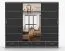 Kleiderschrank / Schiebetürenschrank 2,5 Meter breit | Lusatian 38 | Schwarz / Grau | mit Spiegel | 7 Fächer | 4 Schubladen | 3 Türen | 218 x 250 x 61