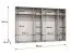 Drehtürenschrank / Kleiderschrank | Farbe: Kaschmir | 4 Fächer | 3 Meter breit | Griffe: Kaschmir | 4 Kleiderstangen | Soft-Close-Funktion | Maße: 300 x 52 x 202 cm
