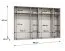 Kleiderschrank | Farbe: Schwarz | Schlafzimmerschrank mit Spiegel | Soft-Close-Funktion | Griffe: Schwarz | Maße: 300 x 52 x 202 cm | ABS-Kanten | 4 Fächer | 4 Kleiderstangen