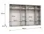 Drehtürenschrank | Farbe: Kaschmir | 3 Meter breit | Griffe: Kaschmir | Schlafzimmerschrank mit Spiegel | 4 Kleiderstangen | Soft-Close | Maße: 300 x 52 x 202 cm | 4 Fächer