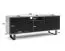 Einfacher TV-Unterschrank / TV-Möbel Zapopan 97, Farbe: Eiche Artisan, Maße: 56 x 150 x 40 cm, Push-to-open Funktion, vier Fächer, hängend montierbar