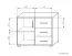 Klassische Kommode Curug 08 mit 3 Schubladen, 1 Drehtür, Farbe: Nuss / Ulme, Maße: 74 x 90 x 44 cm, 2 geräumige Fächer, lange Lebensdauer durch robuste Bauweise