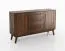 Schlafzimmer - Set L Engordany | 5-teilig | Farbe: Walnuss | Buche Vollholz massiv | lackiert | 2 Nachtkommode | 1 Doppelbett | 1 Kommode | 1 Kleiderschrank