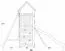 Spielturm S15 inkl. Wellenrutsche, Doppelschaukel-Anbau, Balkon, Sandkasten, Kletterwand und Holzleiter - Abmessungen: 430 x 380 cm (B x T)