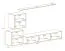 Wohnwand im stylischen Design Balestrand 78, Farbe: Schwarz / Eiche Wotan - Abmessungen: 150 x 250 x 40 cm (H x B x T), mit Push-to-open Funktion