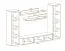 Wohnwand mit LED-Beleuchtung Hompland 10, Farbe: Weiß - Abmessungen: 170 x 260 x 40 cm (H x B x T), mit zwei Wandregale