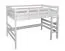 Jugendhochbett 90 x 190 cm | Massivholz: Buche | Weiß Lackiert | umbaubar in Einzelbett | Premium-Qualität | inkl. Rollrost Abbildung