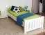 Bettrahmen für Kinder / Kinderbett 80 x 200 cm | Massivholz: Buche | Weiß Lackiert Abbildung