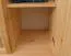 Kleiderschrank | 3 Drehtüren | 4 Fächer | mit Kleiderstange | 133 cm breit | Massivholz | Farbe: Natur Abbildung
