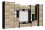 Wohnwand Schwarz / Hellbraun | Vercors  03 | 200 x 360 x 53 cm | 1 Türe | Mehrteilig | Front in Holzoptik | umfangreiches Platzangebot | eckig