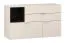 Kommode mit 3 Schubladen | ein offenes Fach | Soft-Close-Funktion | Farbe: Beige | zwei Fächer | Griffe: Beige | Maße: 120 x 42 x 70 cm | 1 Tür