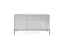 Kommode mit drei Türen Worthing 52, Farbe: Grau / Schwarz / Gold - Abmessungen: 83 x 154 x 39 cm (H x B x T)