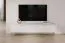 TV-Unterschrank | Weiß | TV-Board / TV-Möbel | 2 Fächer | 2 Kipptüren | Maße: 51 x 200 x 38 cm | moderne Lamellen Front | Griffe & Beine: Metall