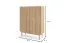 Hohe Kommode mit zwei Türen Ashford 04, Farbe: Eiche Riviera / Marmor Bianco - Abmessungen: 122 x 97 x 37 cm (H x B x T)