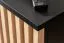 Sideboard / Kommode mit einer Glastür Romfo 06, inkl. LED-Beleuchtung, Farbe: Schwarz, Maße: 91,5 x 163 x 40 cm, neun Fächer, modernes und einfaches Design