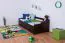 Jugendbett / Funktionsbett Kiefer massiv Vollholz Walnussfarben 94, inkl. Lattenrost - 90 x 200 cm (B x L)
