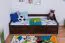 Jugendbett / Funktionsbett Kiefer massiv Vollholz Walnussfarben 94, inkl. Lattenrost - 90 x 200 cm (B x L)