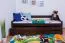 Jugendbett / Funktionsbett Kiefer massiv Vollholz Walnussfarben 94, inkl. Lattenrost - 90 x 200 cm (B x L)