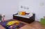 Einzelbett / Funktionsbett Kiefer massiv Vollholz Walnussfarben 94, inkl. Lattenrost - 90 x 200 cm (B x L)