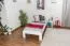 Kinderbett / Jugendbett Kiefer massiv Vollholz weiß lackiert 76, inkl. Lattenrost - Abmessung 90 x 200 cm