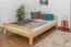 Doppelbett / Gästebett Kiefer Vollholz massiv natur A6, inkl. Lattenrost - Abmessung 160 x 200 cm