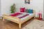 Doppelbett / Gästebett Kiefer Vollholz massiv natur A6, inkl. Lattenrost - Abmessung 160 x 200 cm