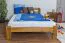 Kinderbett / Jugendbett Kiefer Vollholz massiv Eichefarben A5, inkl. Lattenrost - Abmessung 120 x 200 cm