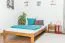 Kinderbett / Jugendbett Kiefer Vollholz massiv Eichefarben A10, inkl. Lattenrost - Abmessung 140 x 200 cm