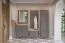 Garderobe Cuenca 08, Farbe: Eiche / Grau - Abmessungen: 138 x 60 x 6 cm (H x B x T)