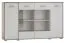 Vitrine Kavieng 11, Farbe: Eiche / Weiß - Abmessungen: 110 x 178 x 40 cm (H x B x T)