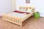 Jugendbett Kiefer massiv Vollholz natur 65, inkl. Lattenrost - 160 x 200 cm (B x L)