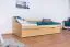 Einzelbett / Funktionsbett Kiefer massiv Vollholz natur 93, inkl. Lattenrost - Abmessung 90 x 200 cm