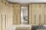 Kleiderschrank | Drehtürenschrank | 4-türig | 200 x 61 x 210 cm | Farbe: Eiche Cremona | 3 Kleiderstangen | 7 Fächer | ABS-Kanten | Edegem 01