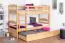 Stockbett für Erwachsene "Easy Premium Line" K18/h inkl. Liegeplatz und 2 Abdeckblenden, Kopfteil mit Löchern, Buche Vollholz massiv Natur - Liegefläche: 90 x 200 cm, teilbar