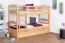 Stockbett für Erwachsene "Easy Premium Line" K18/h inkl. Liegeplatz und 2 Abdeckblenden, Kopfteil mit Löchern, Buche Vollholz massiv Natur - Liegefläche: 90 x 200 cm, teilbar