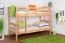Stockbett für Erwachsene "Easy Premium Line" K19/n, Kopf- und Fußteil mit Löchern, Buche Vollholz massiv Natur - 90 x 200 cm (B x L), teilbar