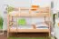 Etagenbett für Erwachsene "Easy Premium Line" K19/n, Kopf- und Fußteil mit Löchern, Buche Vollholz massiv Natur - 90 x 200 cm (B x L), teilbar