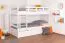 Stockbett für Erwachsene "Easy Premium Line" K18/h inkl. Liegeplatz und 2 Abdeckblenden, Kopfteil mit Löchern, Buche Vollholz massiv Weiß - Liegefläche: 90 x 200 cm, teilbar