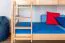 Etagenbett / Stockbett "Easy Premium Line" K18/n, Kopfteil mit Löchern, Buche Vollholz massiv Natur - 90 x 200 cm, (L x B) teilbar