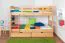 Etagenbett / Stockbett "Easy Premium Line" K19/n inkl. 2 Schubladen und 2 Abdeckblenden, Kopf- und Fußteil mit Löchern, Buche Vollholz massiv Natur - 90 x 200 cm (B x L), teilbar
