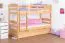 Etagenbett / Stockbett "Easy Premium Line" K18/h inkl. Liegeplatz und 2 Abdeckblenden, Kopfteil mit Löchern, Buche Vollholz massiv Natur - Liegefläche: 90 x 200 cm, teilbar