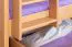 Etagenbett / Stockbett "Easy Premium Line" K18/n inkl. 2 Schubladen und 2 Abdeckblenden, Kopfteil mit Löchern, Buche Vollholz massiv Natur - Liegefläche: 90 x 200 cm, (B x L) teilbar
